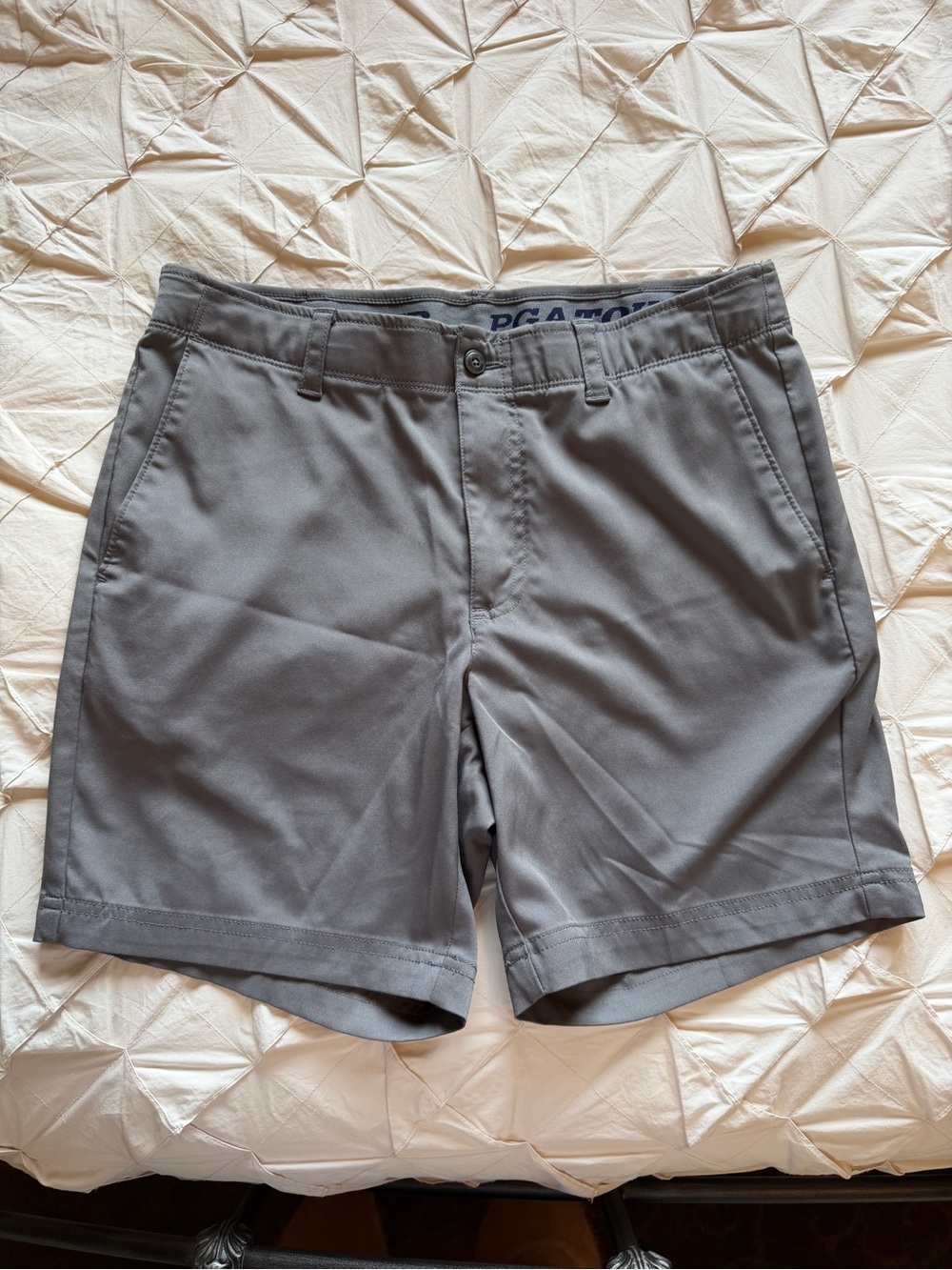 PGA TOUR Charcoal Flat-Front Performance Golf Shorts